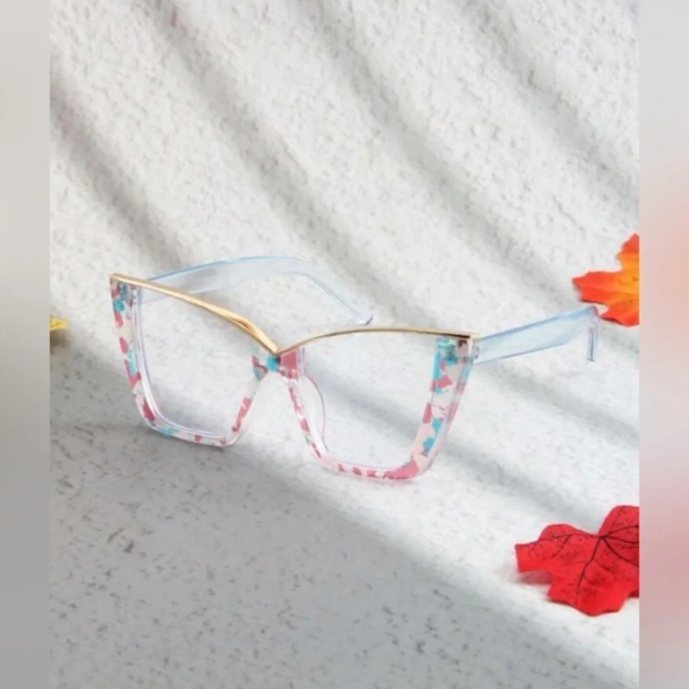 ✨NEW✨ Floral Blue and Pink Women's Fashion Glasses